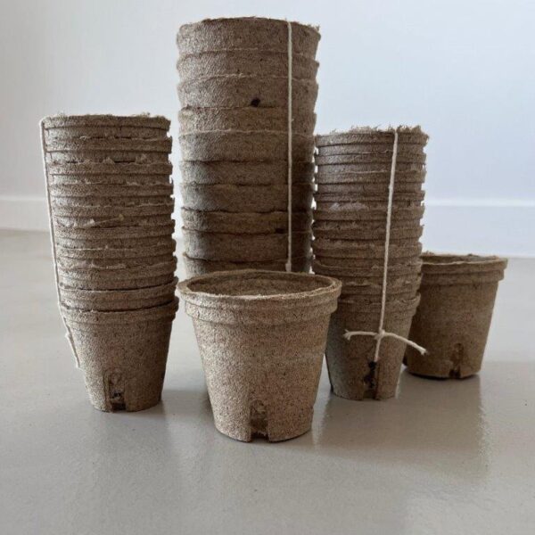 A selection of Jiffypot peat pot.